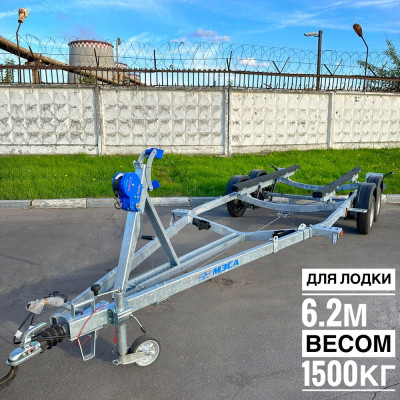 Прицеп двухосный для лодок и катеров до 6.2 метра L7022-2.20.511 ⭐⭐⭐⭐⭐ Габариты общие, мм: 6978х2240х1471 | Грузоподъемность, кг: 1496 | Длина судна, м: До 6.2 метров